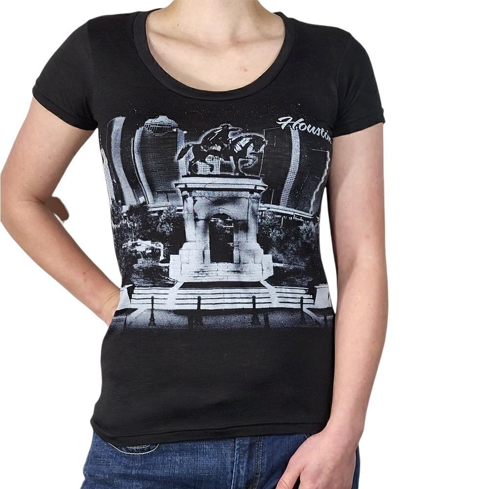 Pimatee Black Houston Rodeo Short Sleeve Top